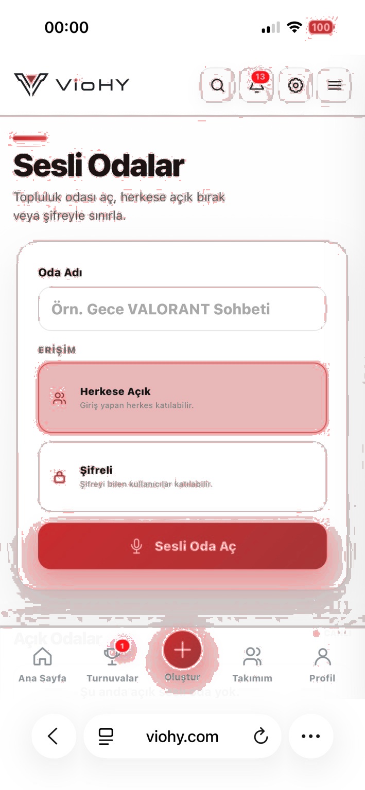 Safari’de VioHY sitesi açık görünüm
